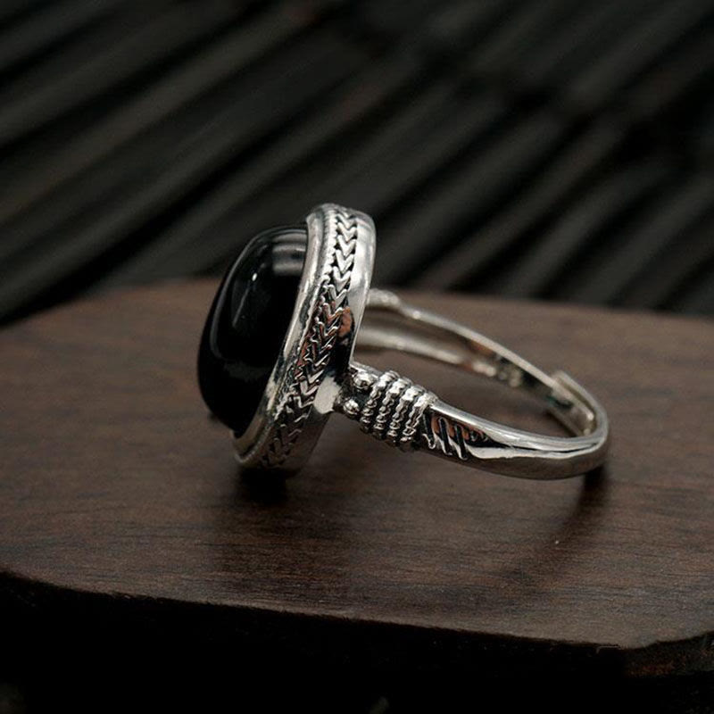 KarmaRipple's Authentic Black Onyx Adjustable Protection Ring p4