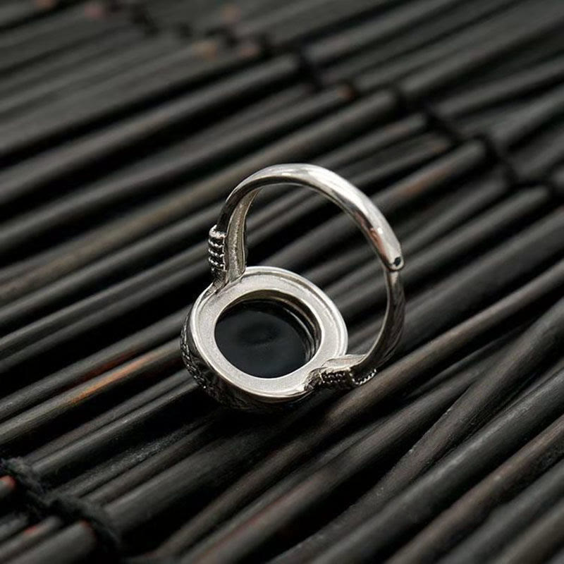 KarmaRipple's Authentic Black Onyx Adjustable Protection Ring p10