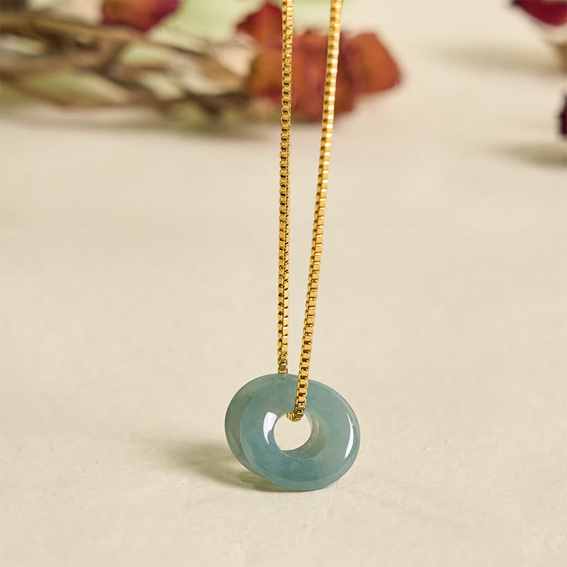 KarmaRipple's Jade Double Peace Buckle Prosperity Pendant Necklace p7