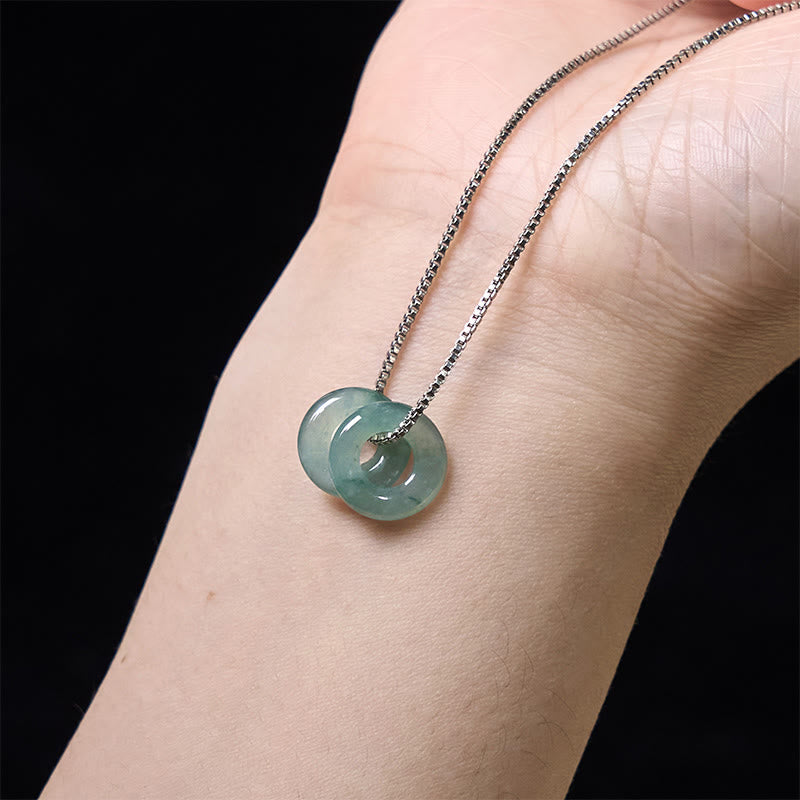 KarmaRipple's Jade Double Peace Buckle Prosperity Pendant Necklace p13