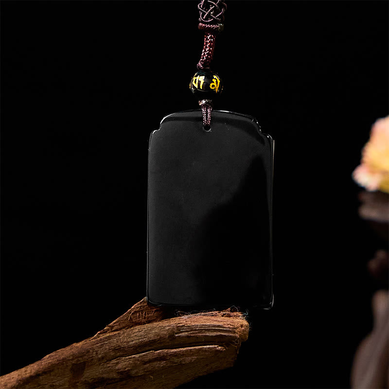 KarmaRipple's Authentic Black Obsidian Bamboo Fulfillment Pendant Necklace p3