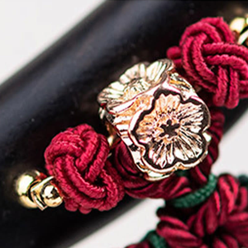 KarmaRipple's Ebony Red String Chinese Weave Tassel Protection Hairpin p15