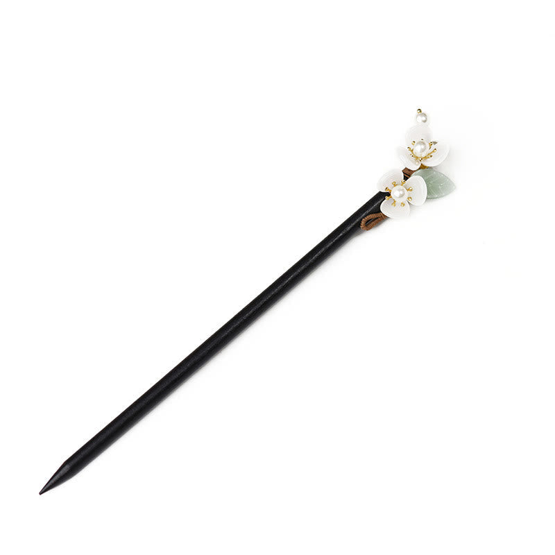 KarmaRipple's Grain Wood Liuli Magnolia Flowers Pearl Protection Hairpin p2