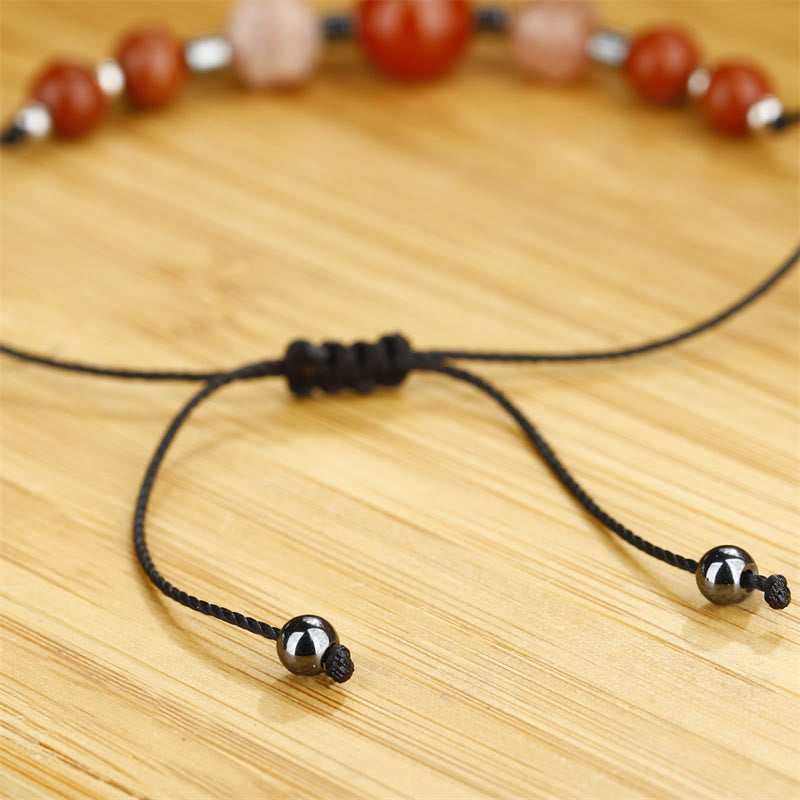 KarmaRipple's Believe You Can Carnelian Red Jasper Hematite Sun Stone'sitive Bracelet p9