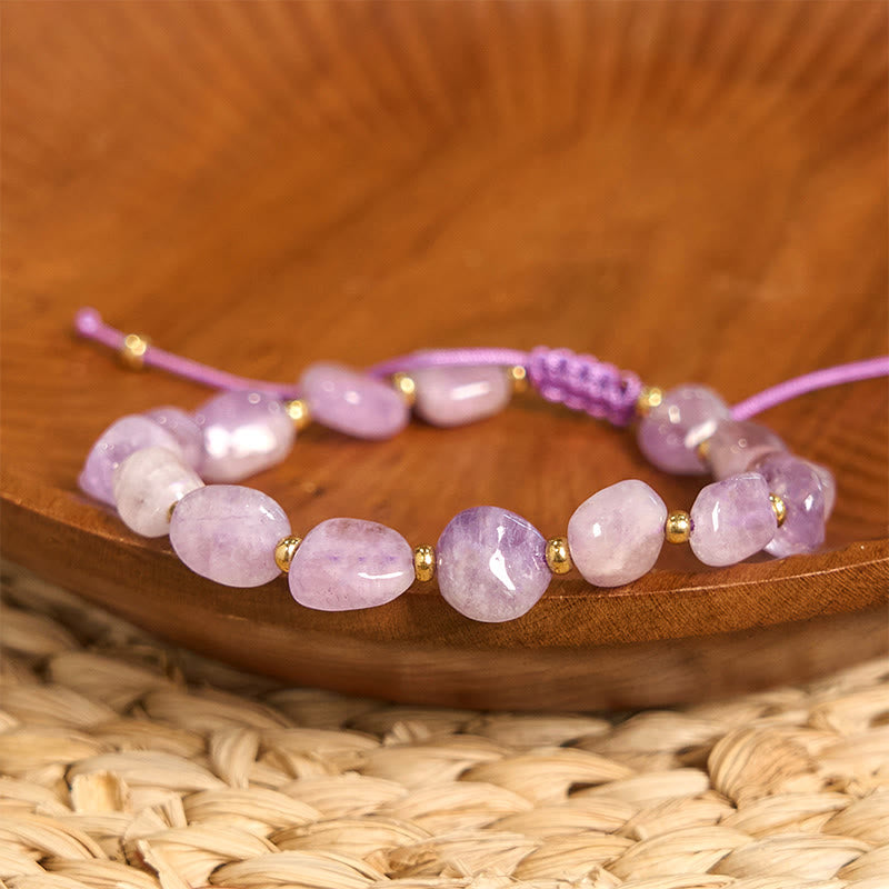 KarmaRipple's Irregular Shape Amethyst Braid String Balance Bracelet p3