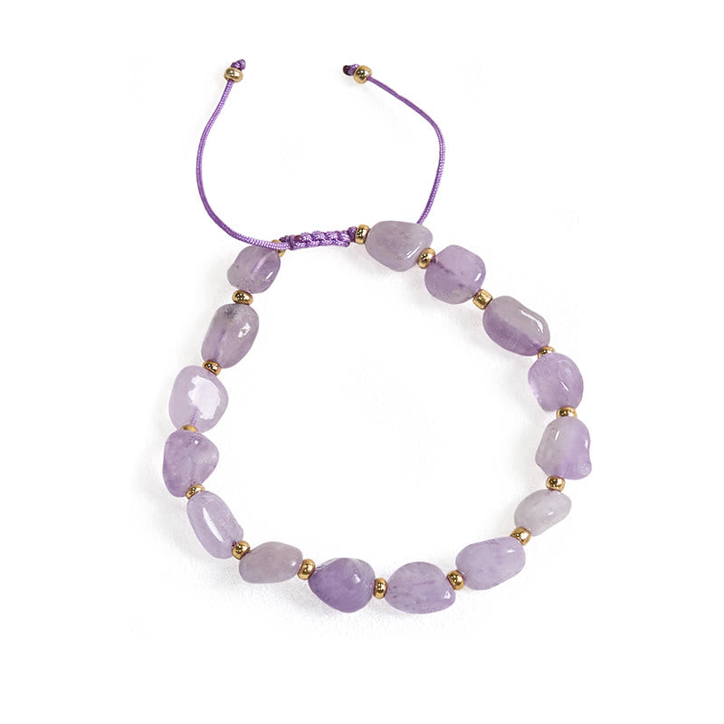 KarmaRipple's Irregular Shape Amethyst Braid String Balance Bracelet p7