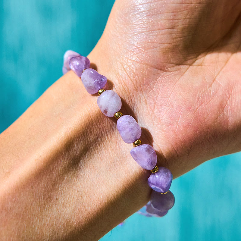 KarmaRipple's Irregular Shape Amethyst Braid String Balance Bracelet p6