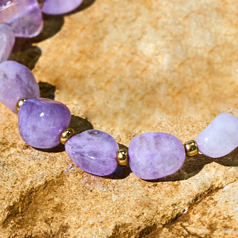 KarmaRipple's Irregular Shape Amethyst Braid String Balance Bracelet p5