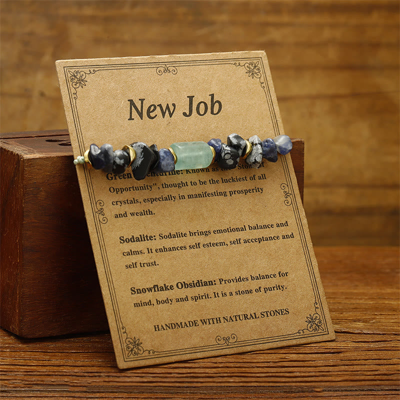 KarmaRipple's New Job Green Aventurine Sodalite Snowflake Obsidian Energy Bracelet p3