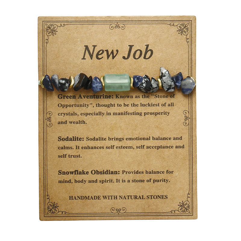 KarmaRipple's New Job Green Aventurine Sodalite Snowflake Obsidian Energy Bracelet p13