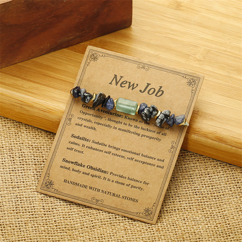 KarmaRipple's New Job Green Aventurine Sodalite Snowflake Obsidian Energy Bracelet p4