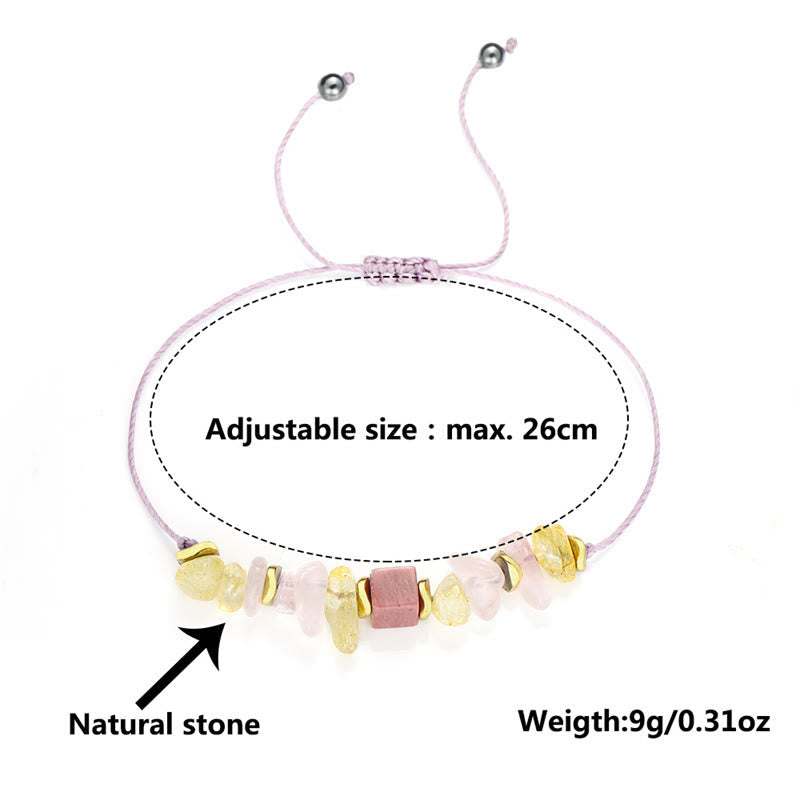 KarmaRipple's Thank You Rose Quartz Citrine Rhodonite Passionate Bracelet p15