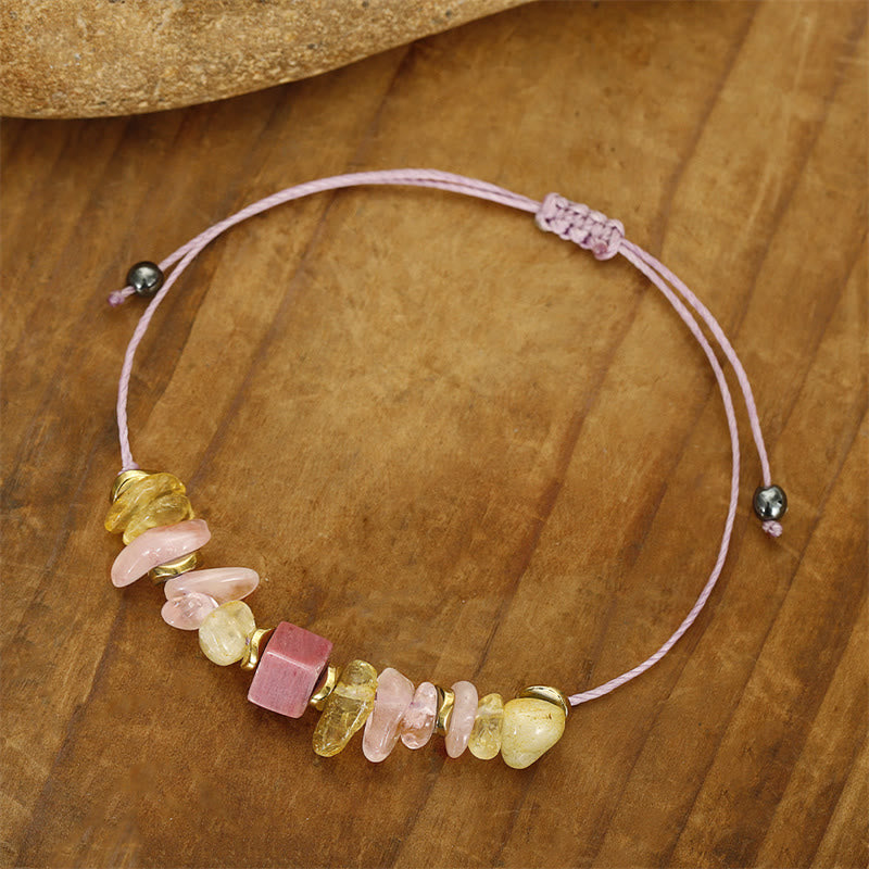 KarmaRipple's Thank You Rose Quartz Citrine Rhodonite Passionate Bracelet p11