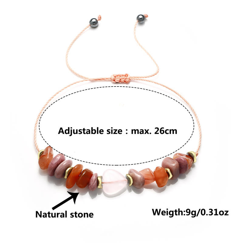 KarmaRipple's Thinking Of You Rose Quartz Rhodonite Carnelian Relationships Bracelet p13