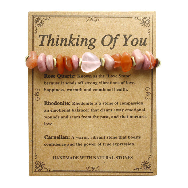 KarmaRipple's Thinking Of You Rose Quartz Rhodonite Carnelian Relationships Bracelet p14