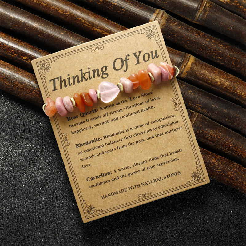 KarmaRipple's Thinking Of You Rose Quartz Rhodonite Carnelian Relationships Bracelet p11