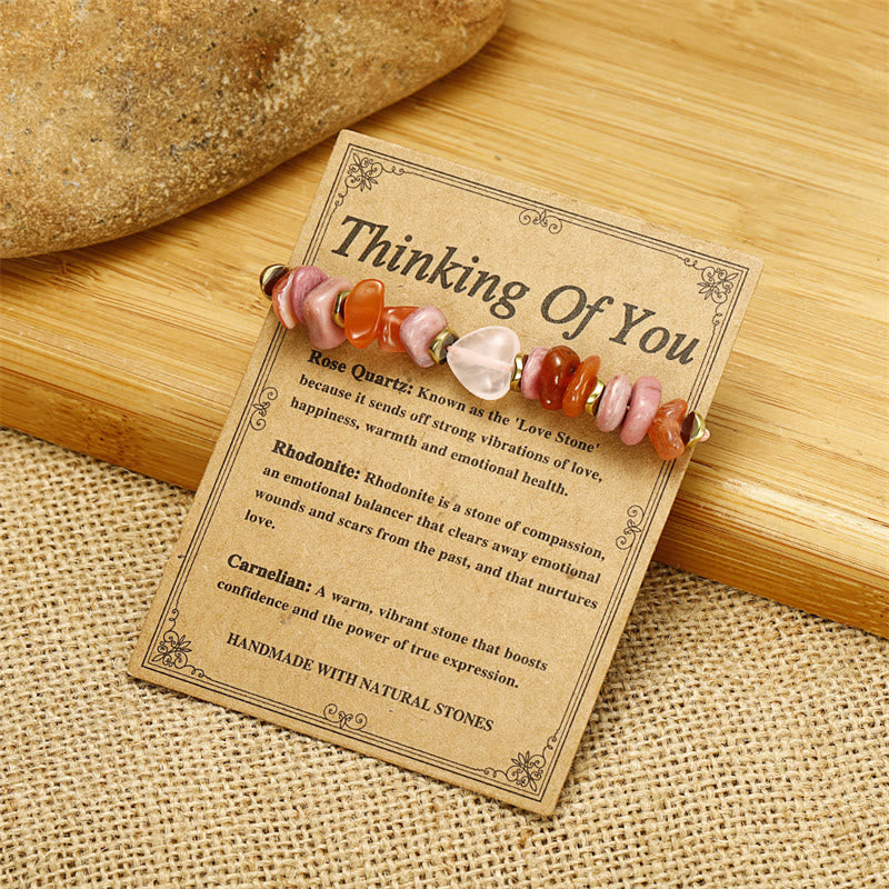KarmaRipple's Thinking Of You Rose Quartz Rhodonite Carnelian Relationships Bracelet p4