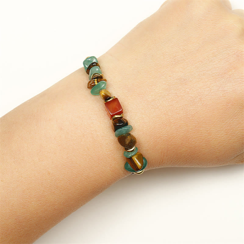 KarmaRipple's You Can Do It Green Aventurine Tiger Eye Carnelian Fortune Bracelet p5
