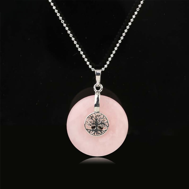 KarmaRipple's Various Gemstone'se Quartz Green Aventurine Amethyst The Tree of Life Kindness Pendant Necklace p1