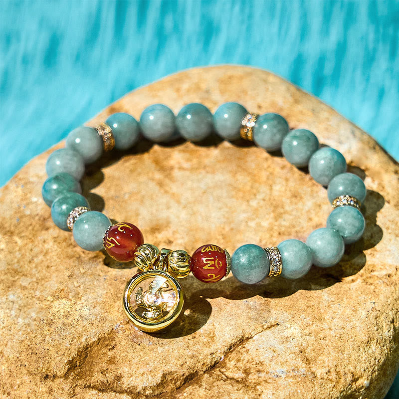 KarmaRipple's Authentic Green Jade Om Mani Padme Hum Cyclone Talisman Fortune Bracelet p6