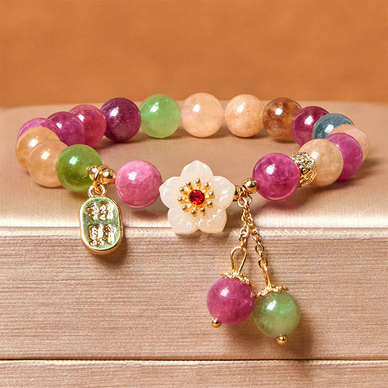 KarmaRipple's Authentic Tourmaline Fu Character Flower Fortunate Brand Bracelet p1