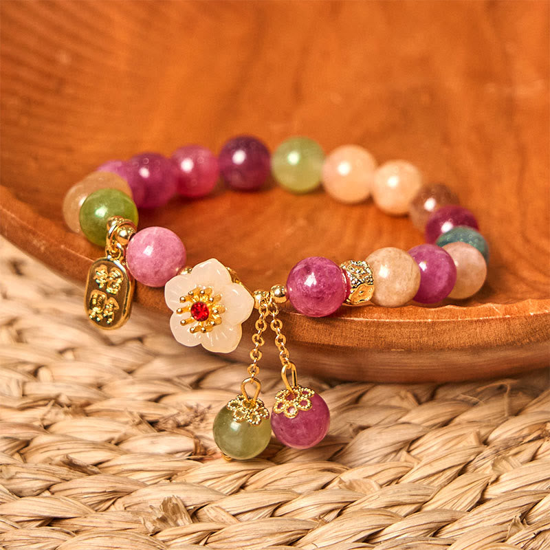 KarmaRipple's Authentic Tourmaline Fu Character Flower Fortunate Brand Bracelet p2