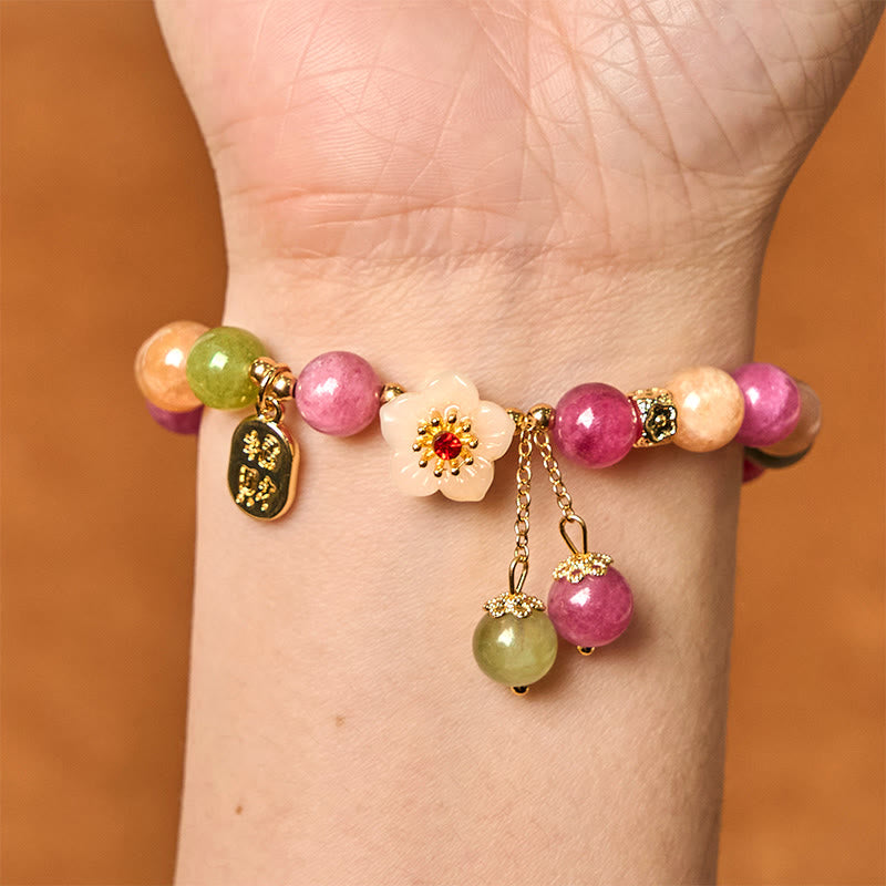 KarmaRipple's Authentic Tourmaline Fu Character Flower Fortunate Brand Bracelet p4