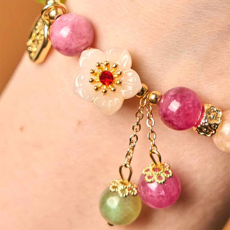 KarmaRipple's Authentic Tourmaline Fu Character Flower Fortunate Brand Bracelet p5