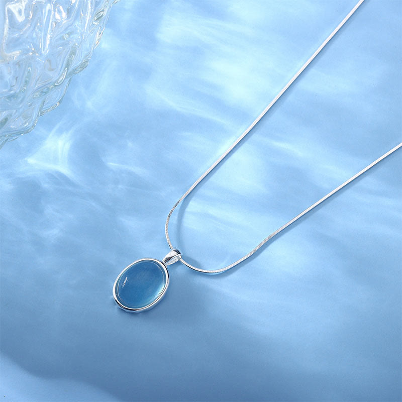 KarmaRipple's 925 Sterling Silver Aquamarine Balancing Clavicle Chain Pendant Necklace p10