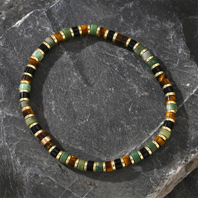 KarmaRipple's Authentic Hematite Tiger Eye Stones Support Bracelet p2