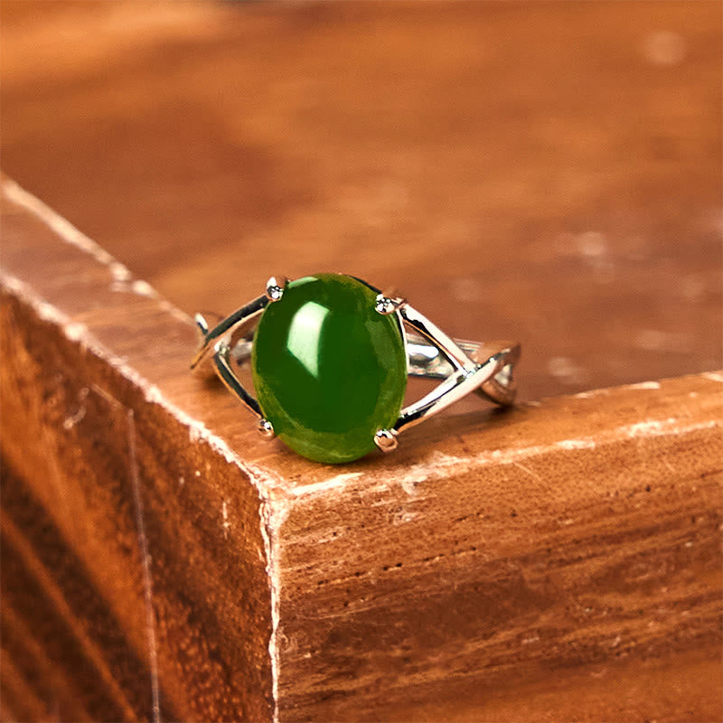 KarmaRipple's Authentic Jade Alloy Adjustable Buckle Abundance Ring p8