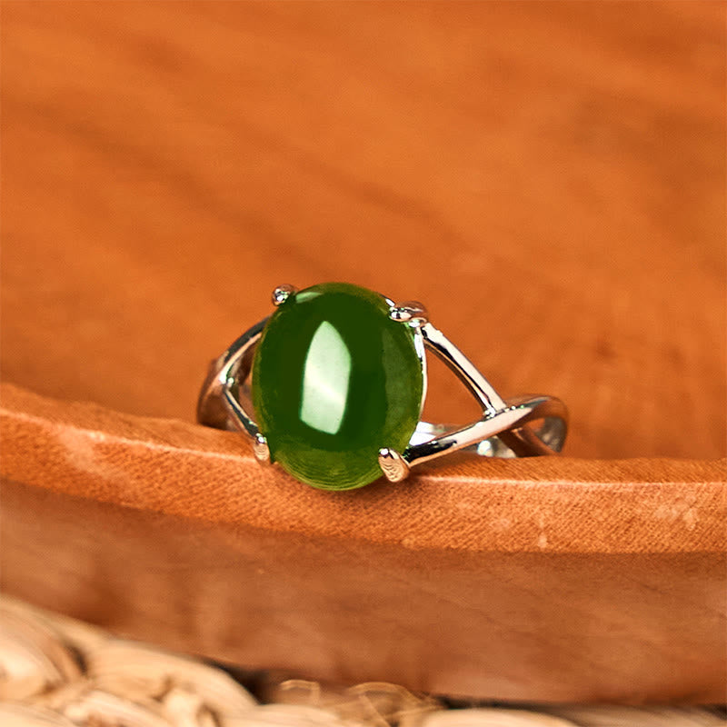 KarmaRipple's Authentic Jade Alloy Adjustable Buckle Abundance Ring p2