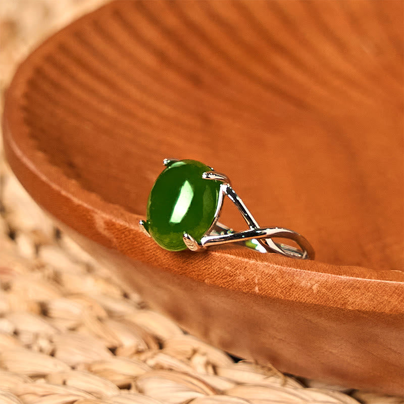 KarmaRipple's Authentic Jade Alloy Adjustable Buckle Abundance Ring p7