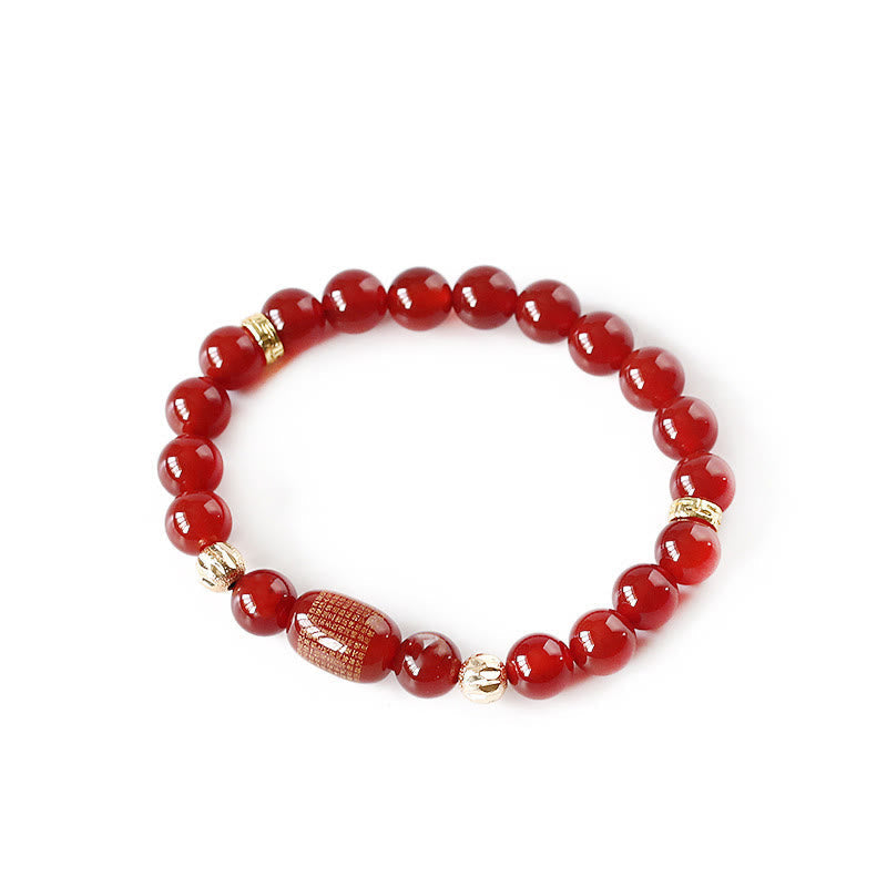 KarmaRipple's Authentic Red Agate Green Agate Buddhist Sutras Calm Bracelet p9