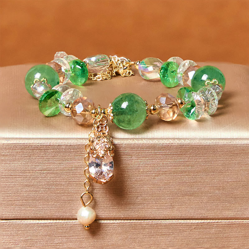 KarmaRipple's Authentic Citrine Green Strawberry Quartz PiXiu Prosperity Bracelet p2