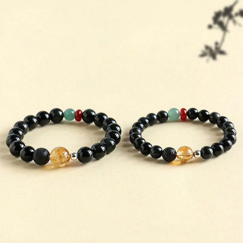 KarmaRipple's Authentic Black Obsidian Beadwork Strength Fulfillment Bracelet p9