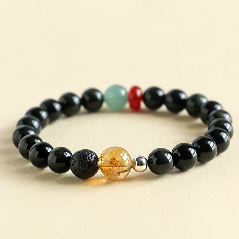 KarmaRipple's Authentic Black Obsidian Beadwork Strength Fulfillment Bracelet p8