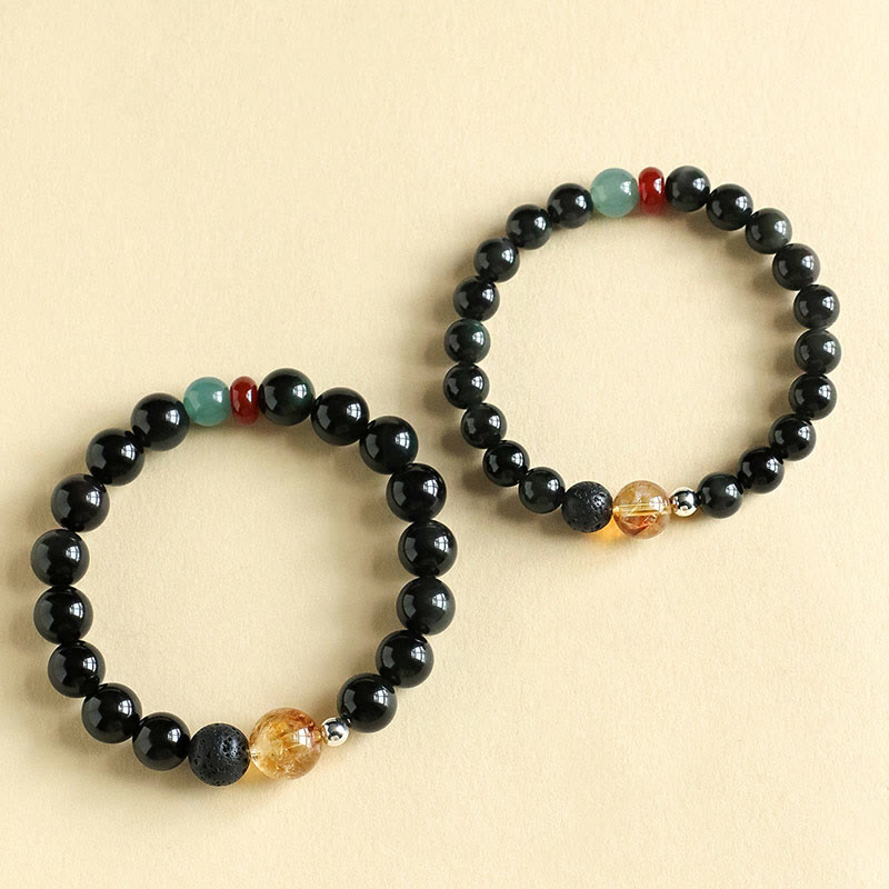 KarmaRipple's Authentic Black Obsidian Beadwork Strength Fulfillment Bracelet p10
