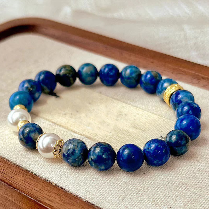KarmaRipple's Lazurite Beadwork Serenity Balance Bracelet p1
