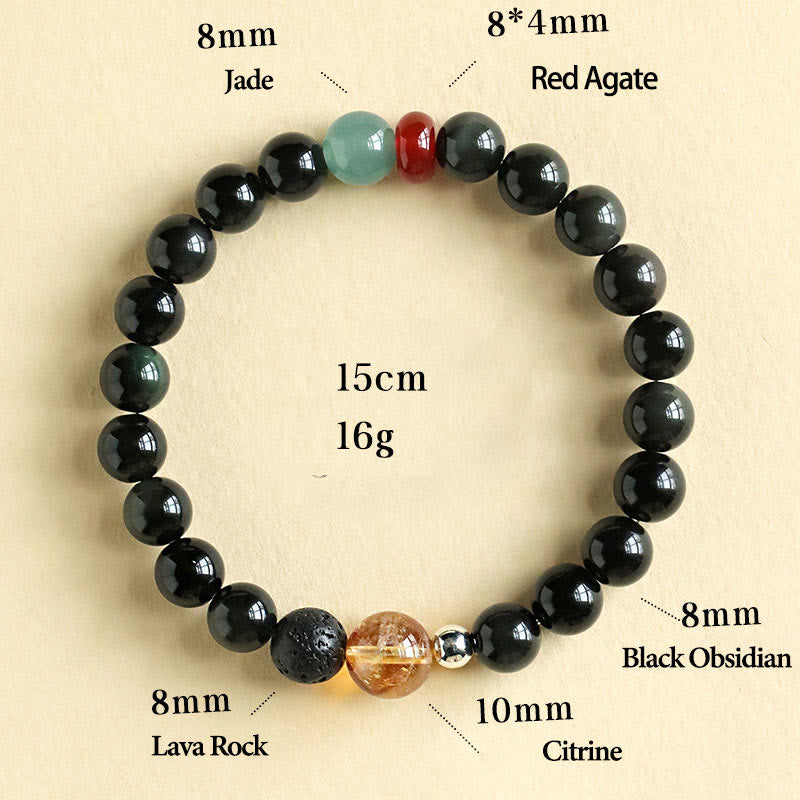 KarmaRipple's Authentic Black Obsidian Beadwork Strength Fulfillment Bracelet p11