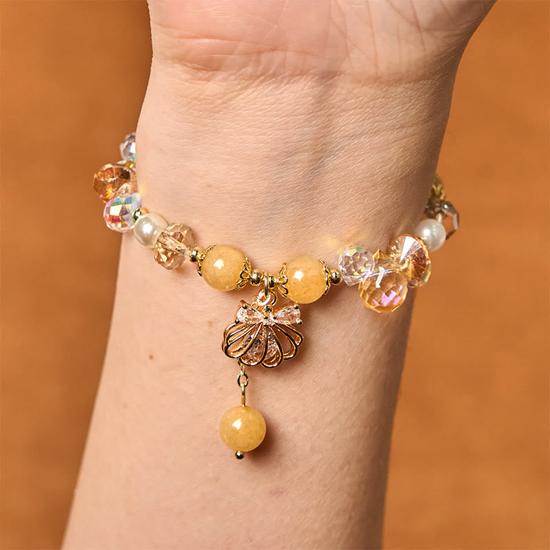 KarmaRipple's Authentic Amethyst Citrine Pearl Shell Peace Bracelet p10