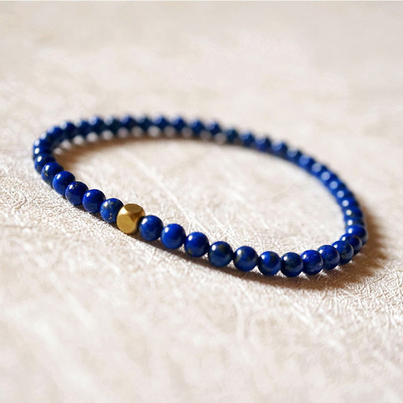 KarmaRipple's 4mm Ultra-thin Lazurite Beadwork Self Care Bracelet p7
