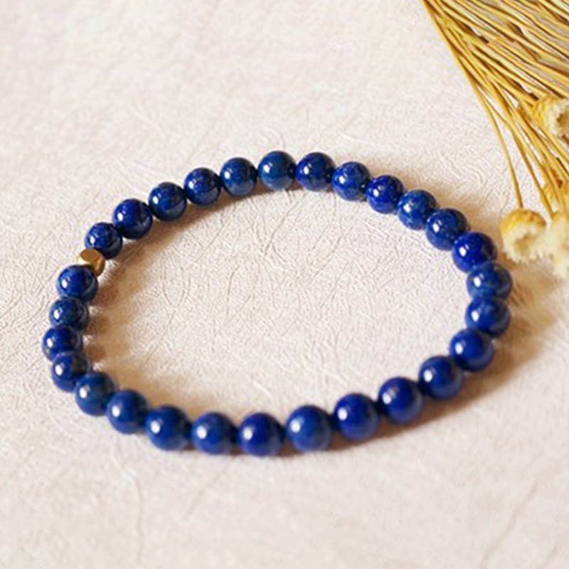 KarmaRipple's 4mm Ultra-thin Lazurite Beadwork Self Care Bracelet p2