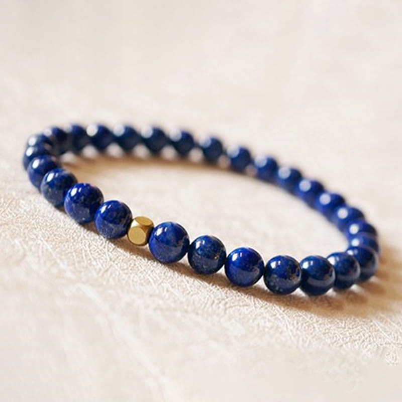 KarmaRipple's 4mm Ultra-thin Lazurite Beadwork Self Care Bracelet p8