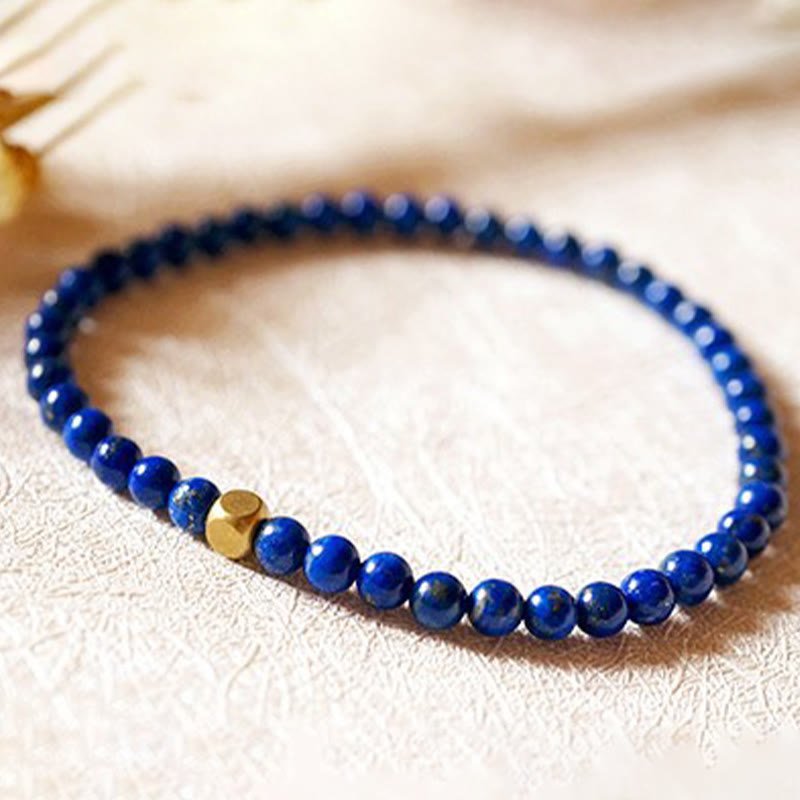 KarmaRipple's 4mm Ultra-thin Lazurite Beadwork Self Care Bracelet p10