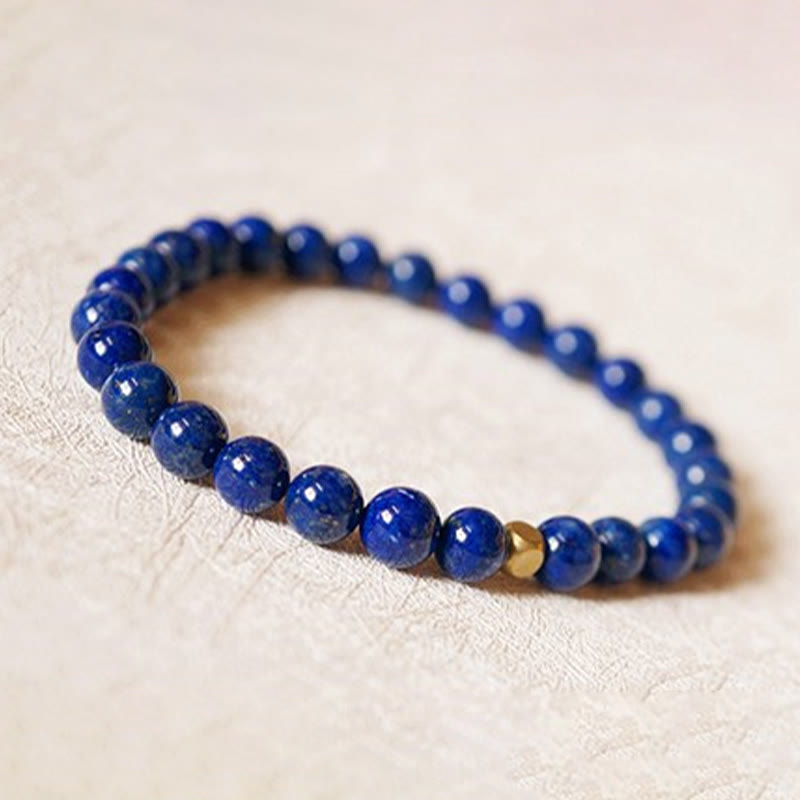 KarmaRipple's 4mm Ultra-thin Lazurite Beadwork Self Care Bracelet p12