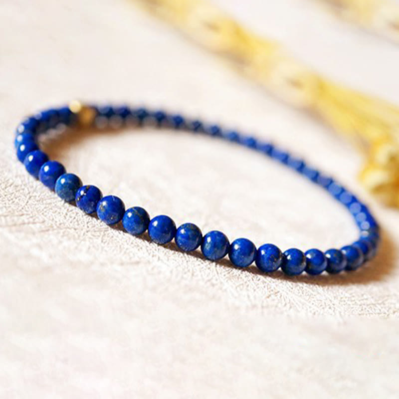 KarmaRipple's 4mm Ultra-thin Lazurite Beadwork Self Care Bracelet p15