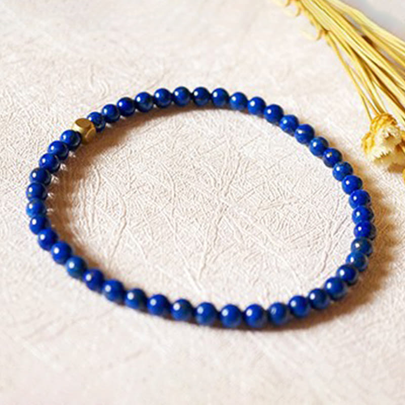 KarmaRipple's 4mm Ultra-thin Lazurite Beadwork Self Care Bracelet p14