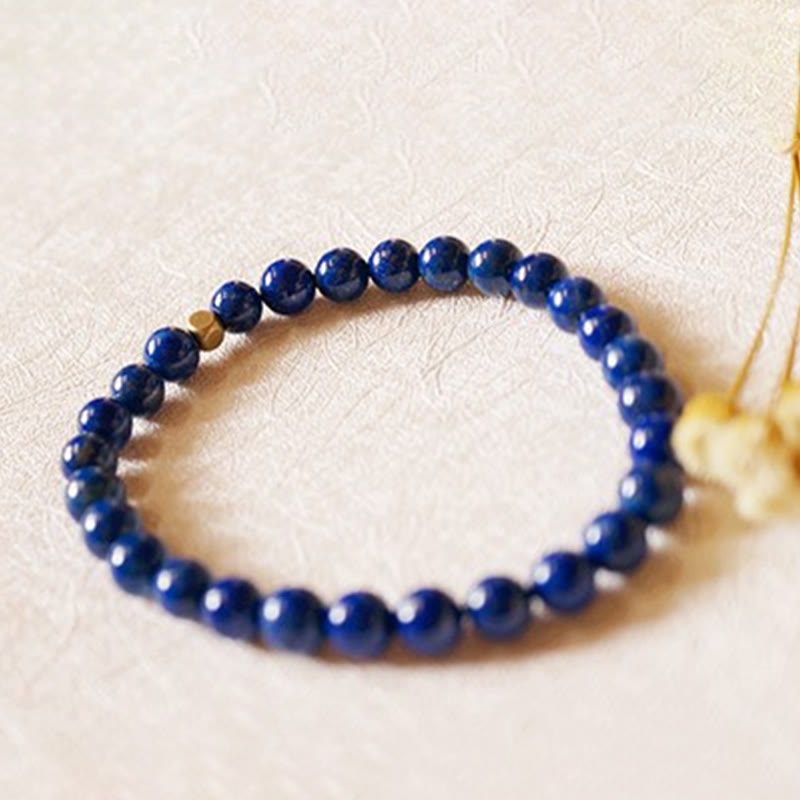 KarmaRipple's 4mm Ultra-thin Lazurite Beadwork Self Care Bracelet p9