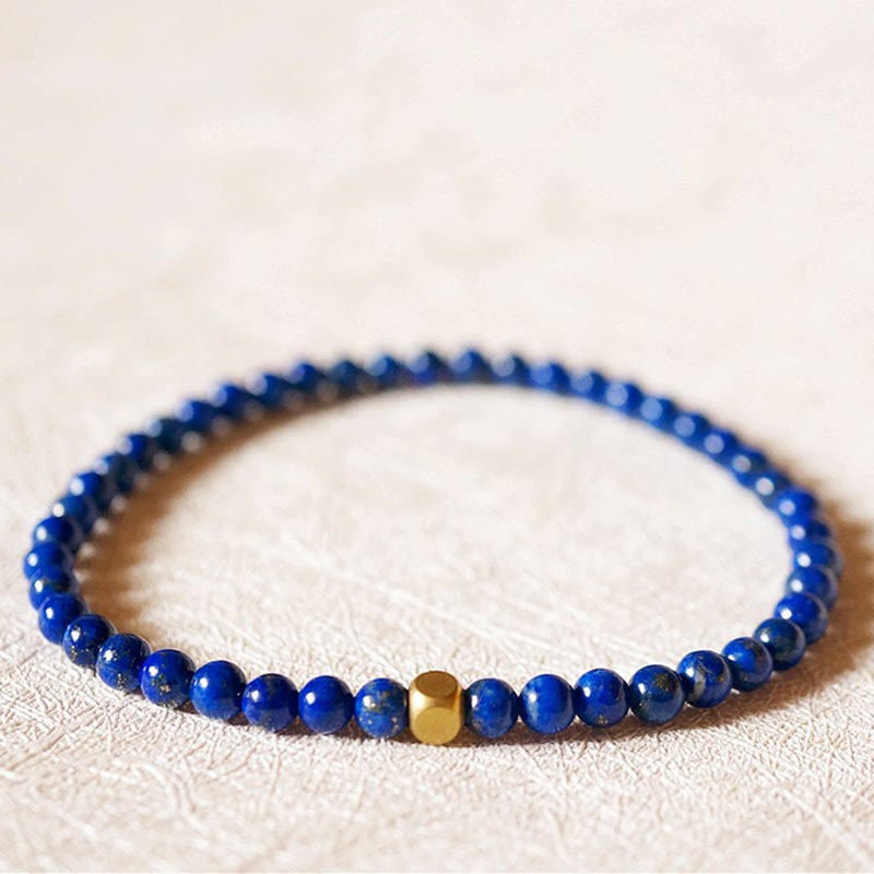 KarmaRipple's 4mm Ultra-thin Lazurite Beadwork Self Care Bracelet p17